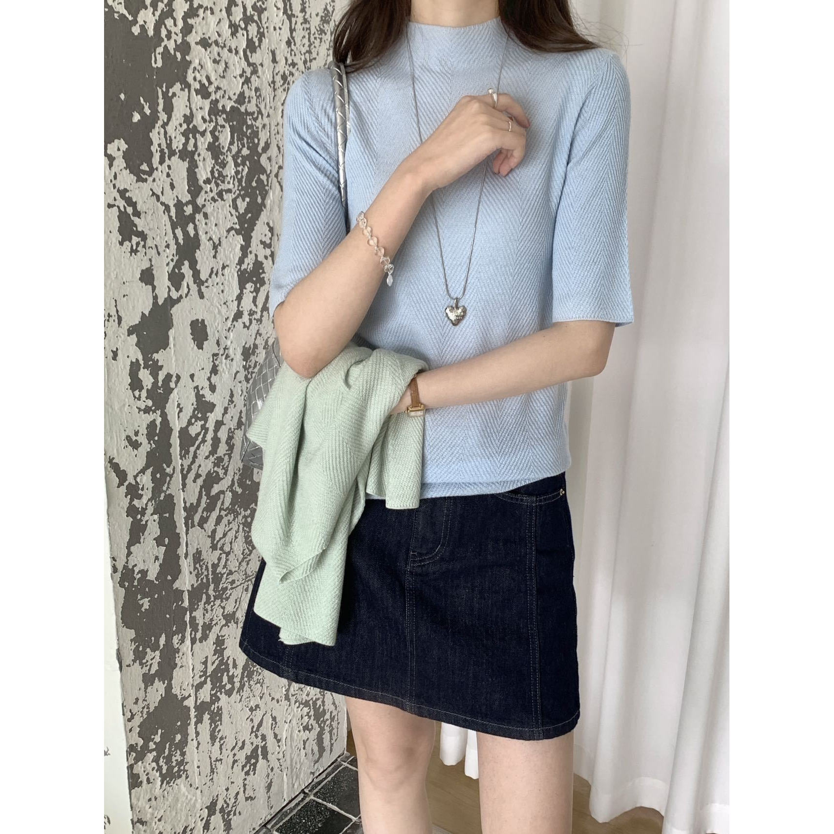 春夏羊毛桑蚕丝显瘦针织衫女