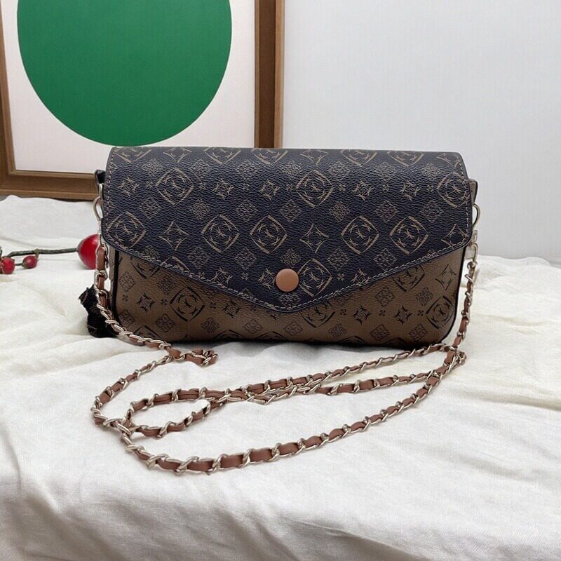 红蜻蜓休闲老花纹单肩斜挎包女包