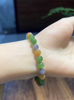 新疆直发正品和田玉多宝手链天然玉石碧玉糖玉烟紫珠子手串带证书