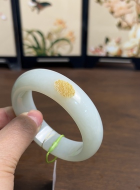 新疆直发正品和田玉宽带皮子手镯天然玉石轮胎镯子58圈口带证书