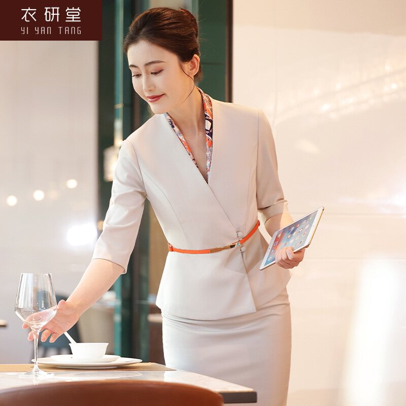 衣研堂新款酒店前台经理职业装夏季美容院珠宝店长收银员中袖套装