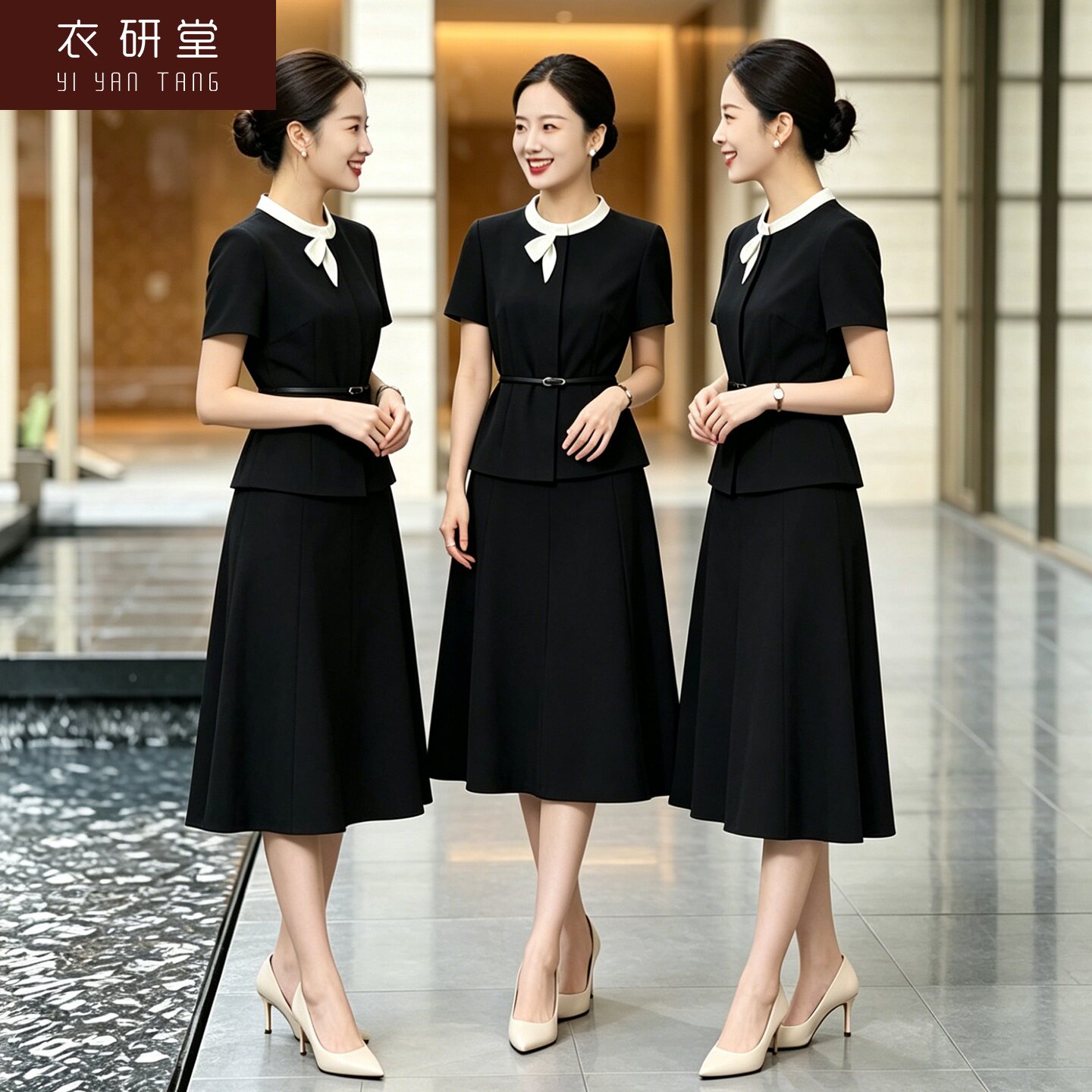 衣研堂高端夏季女技师工作服套装图片