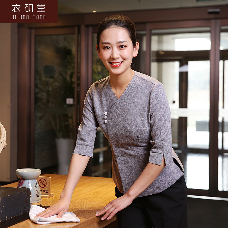 尾货衣研堂酒店保洁服半袖客房服务员宾馆家政保洁员工作服女夏季