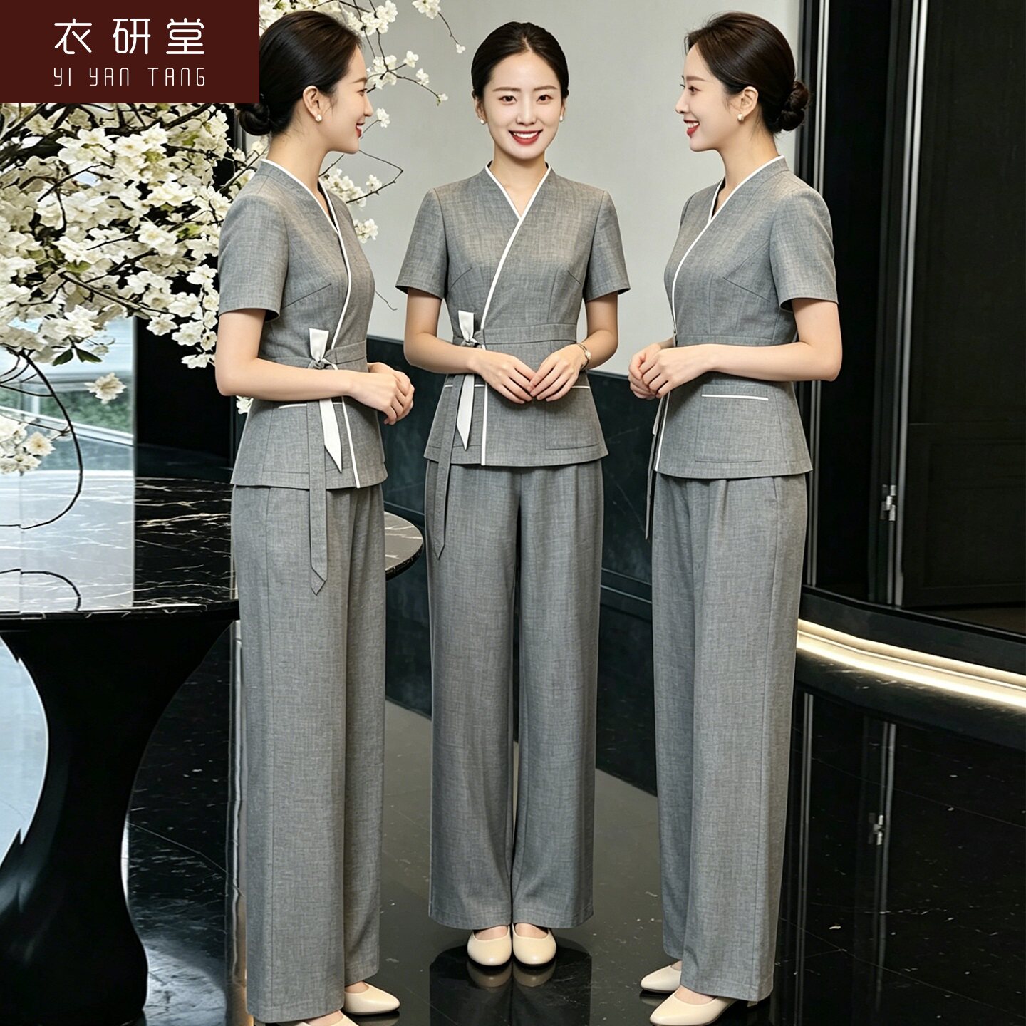 女夏季医美美容师显瘦工作服套装图片