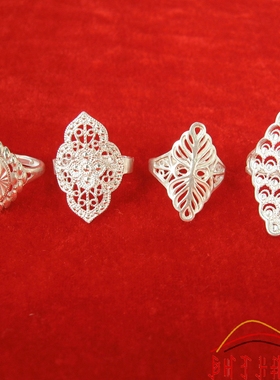 正宗大凉山彝族银饰戒指女生手工