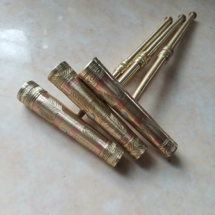 大凉山喜德彝族鸡子石烟斗烟枪烟嘴彝族老人烟斗全铜烟杆手工制作