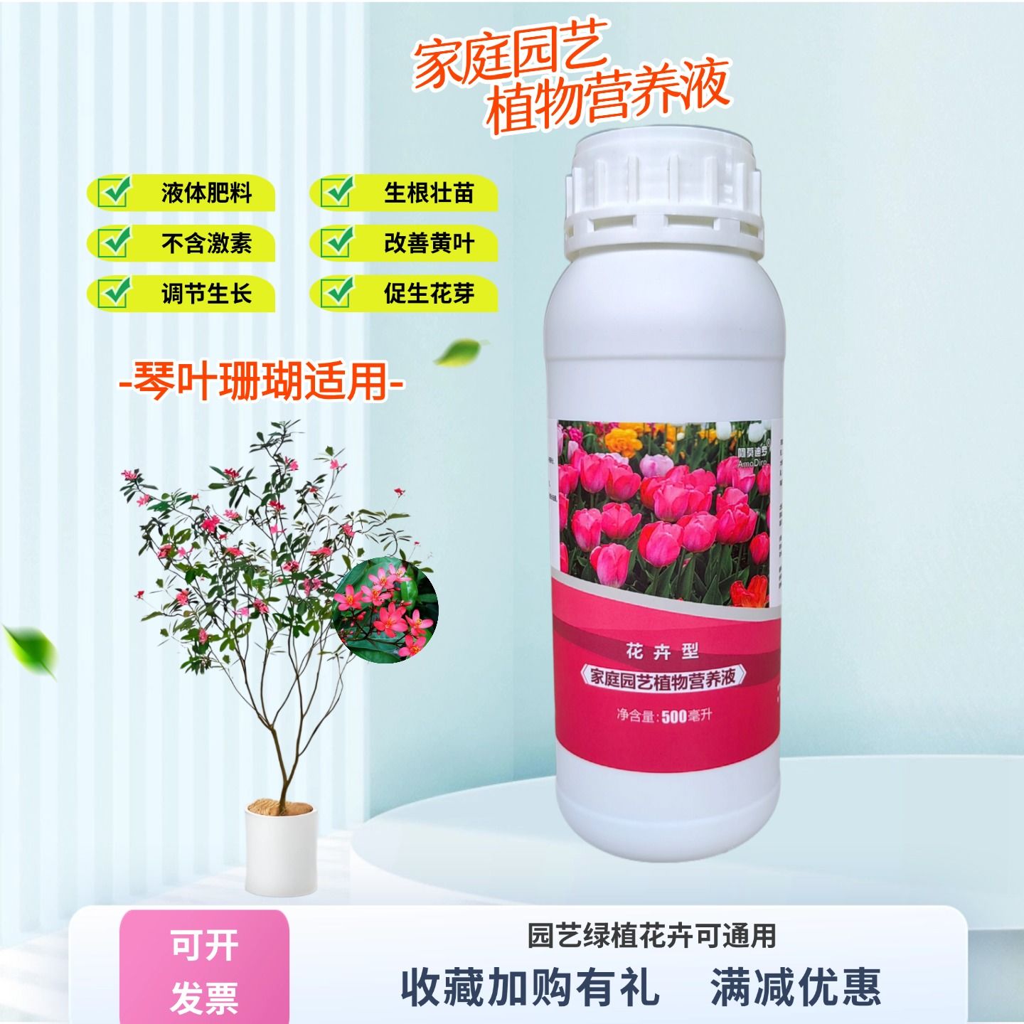 琴叶珊瑚浓缩营养液庭院客厅四季老桩盆栽植物专用多元素水溶肥料