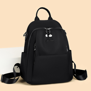 休闲旅行上班双肩包女2026新款牛津布时尚大容量帆布包单肩后背包