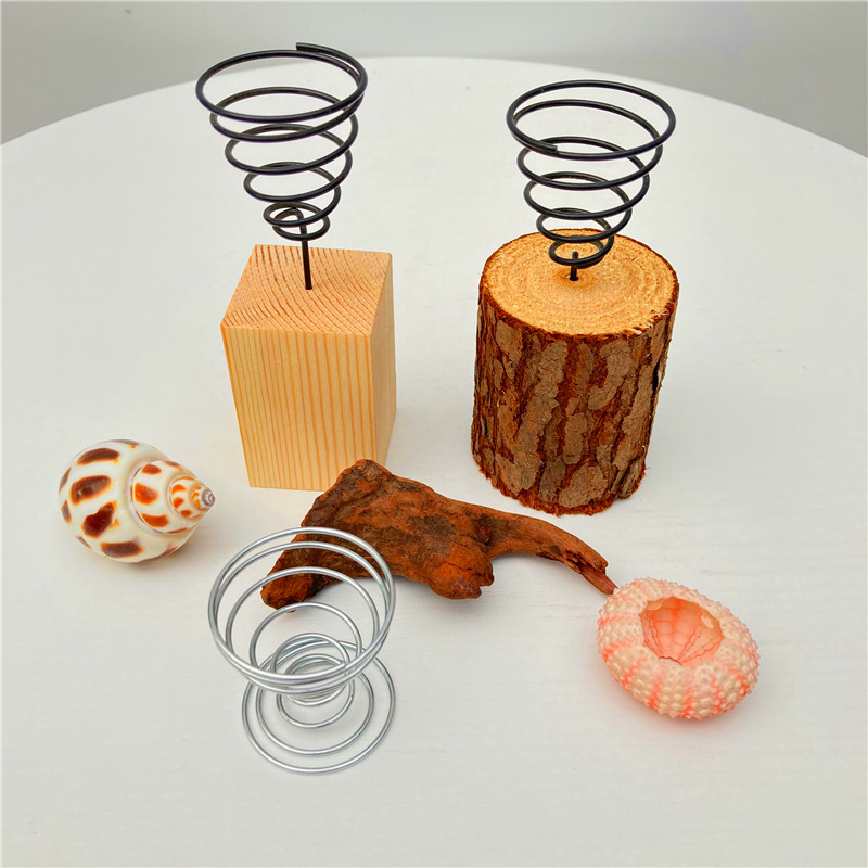 空气凤梨底座 创意 趣味 手工 diy 弹簧 原木 实木 沉木 花架裸根