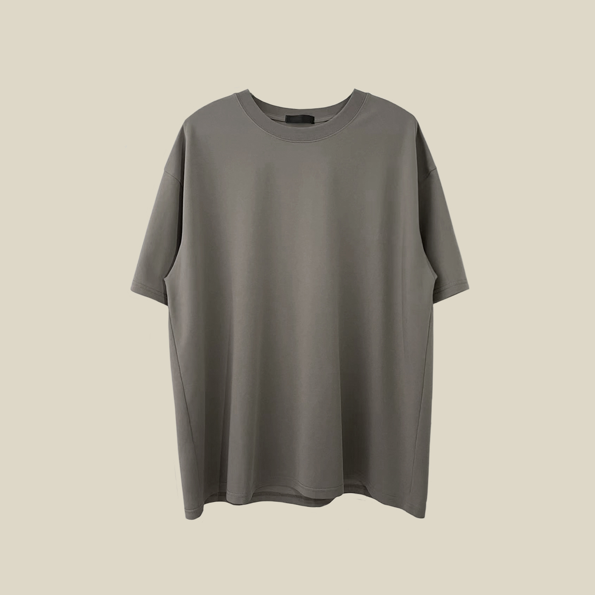 样板 sample plate 上帝灰 210g 珠地  短阔 纯色基础圆领落肩t恤