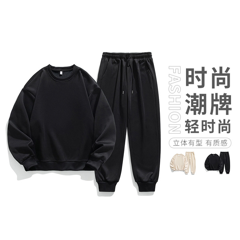 休闲运动套装男秋季长袖卫衣束脚裤百搭情侣款两件套
