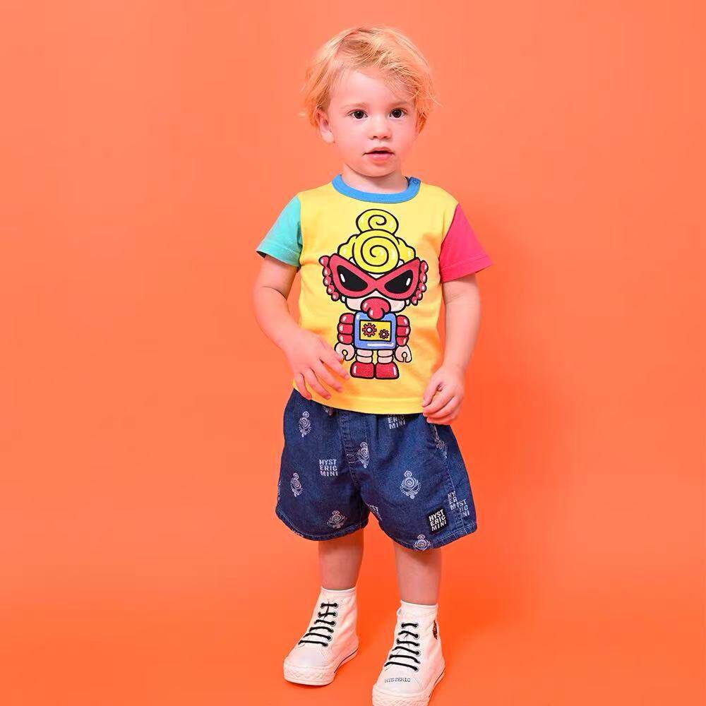 黑超奶嘴拼色纯棉机器人断码130吗纯棉可爱日系潮牌夏季