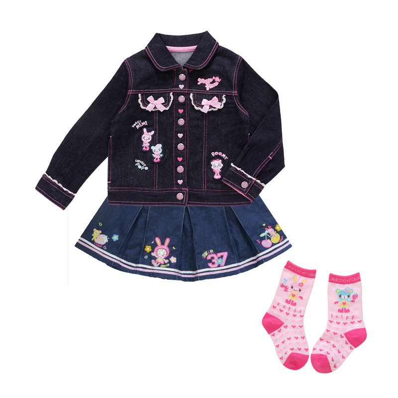 钢琴家MP女儿服牛仔外套日系软妹公主小兔爱心蝴蝶结牛