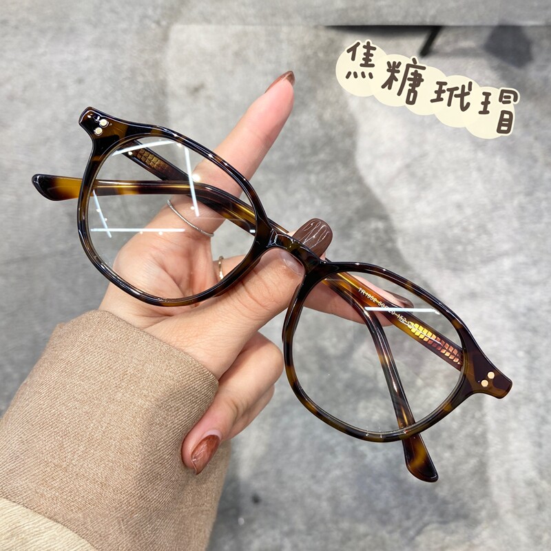 韩版潮复古玳瑁黑色可配近视眼镜框女素颜大脸显瘦防辐射抗蓝光男