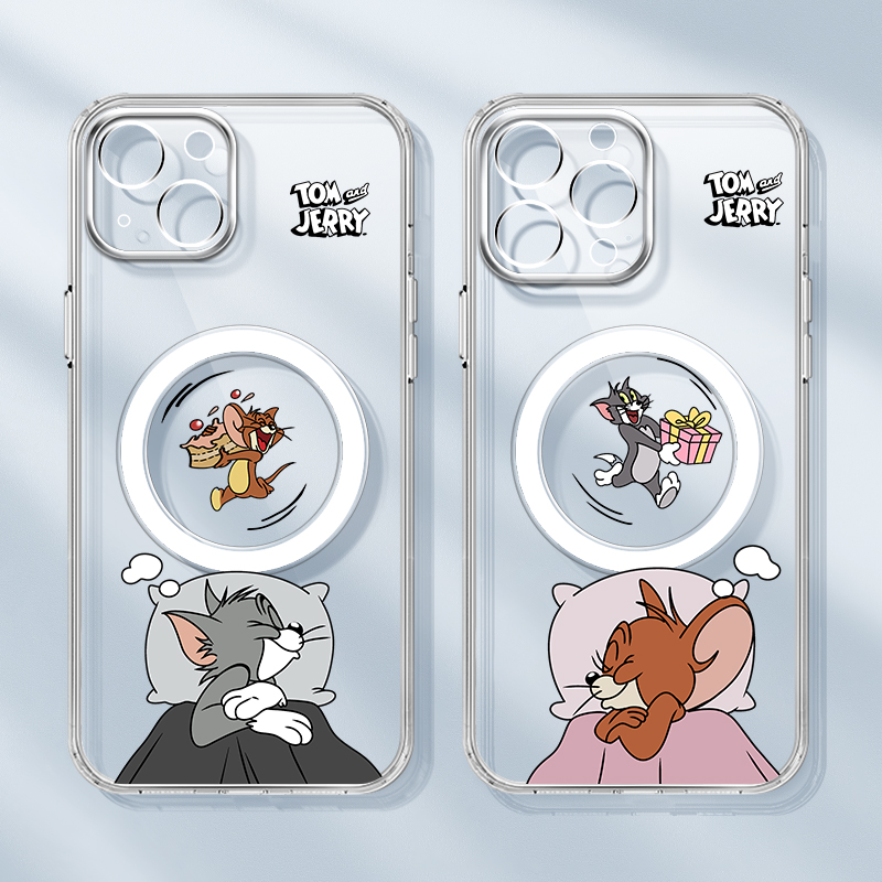 苹果16pro硅胶情侣卡通手机壳