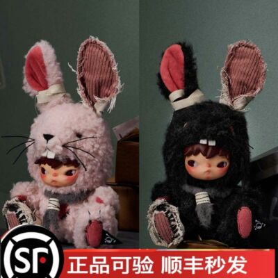 POPMART泡泡玛特HIRONO小野兔毛绒公仔铁桶挂件盲盒搪胶玩偶玩具