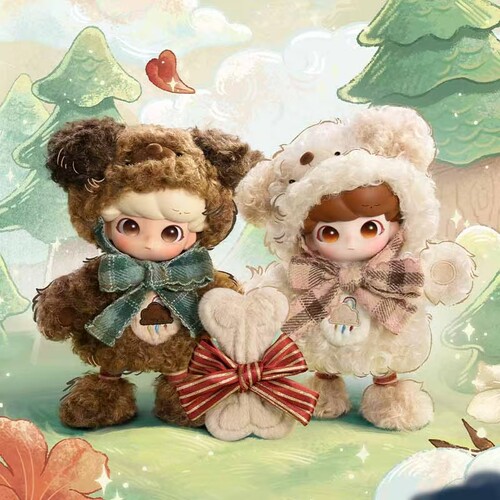 POPMART泡泡玛特DIMOO Tiny Puppy可动人偶绒团团暖绵绵