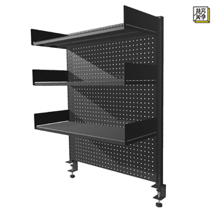桌上夹式免打孔铁艺架子桌面洞洞板展示架书桌收纳书架外设展示架