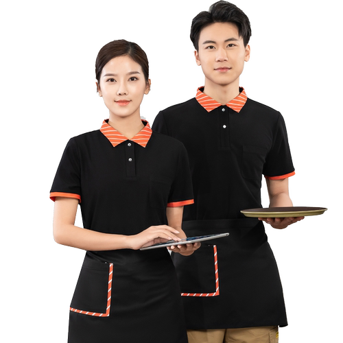 餐厅服务员工作服短袖女夏季蛋糕烧烤快餐火锅饭店工装t恤定制男