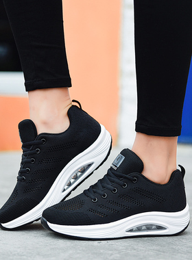 新款四季透气网面广场舞鞋子跳舞鞋鬼步舞鞋女软底白色曳步舞鞋子