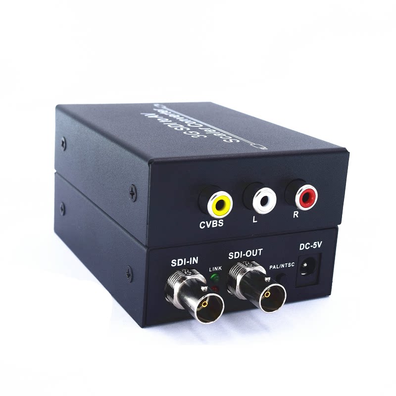 SDI转AV转换器 广播级高清HD 3G-SDI转BNC模拟复合音视频莲花摄像