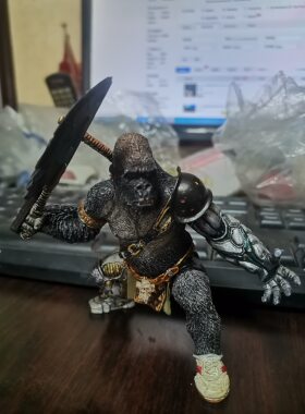 papo魔幻神话系列半兽人猩猩战士武士兵人模型手办老版收藏摆件