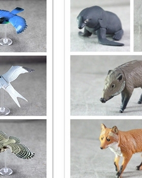 日本海洋堂仿真鸟猫头鹰鹗野猪海豹鸥动物拼插模型摆件场景观扭蛋