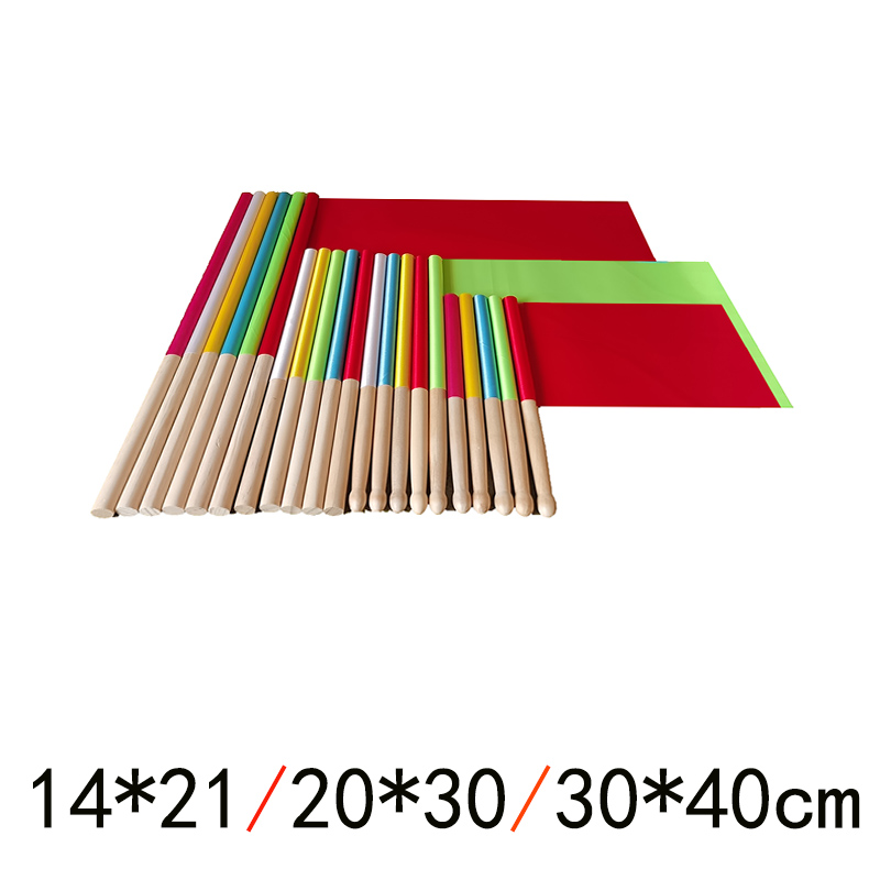 幼儿园小彩旗红旗手摇旗儿童舞蹈道具早操器械旗子带杆手持国旗