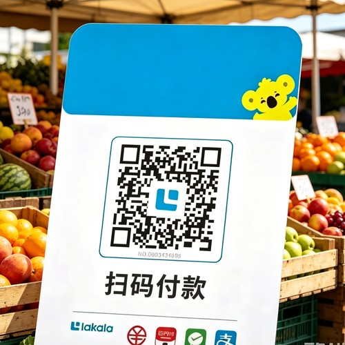 中国银联智能收款付款码立牌台卡夜市个人摆摊新款商家开店三合一