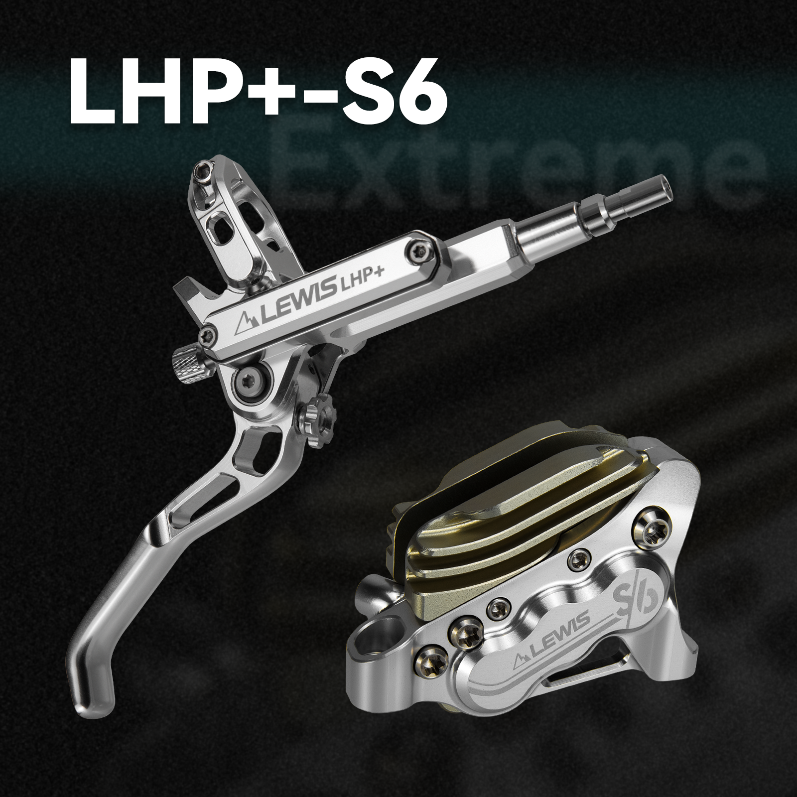 LEWIS 六活塞刹车 LHP+-S6 自行车越野矿物油横缸六活塞刹车卡钳