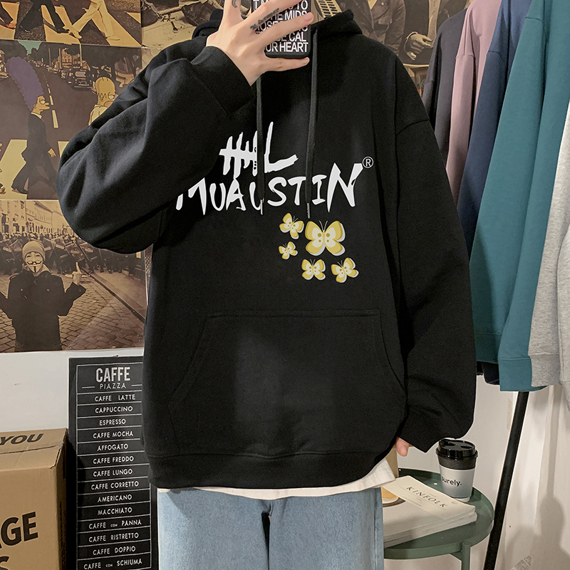 New style sweater printing Hong Kong Style couple loose sweater man