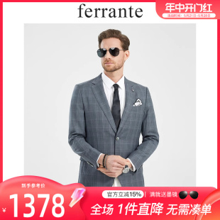 两粒扣格纹休闲单西服男2207 科技混纺面料 ferrante费兰特