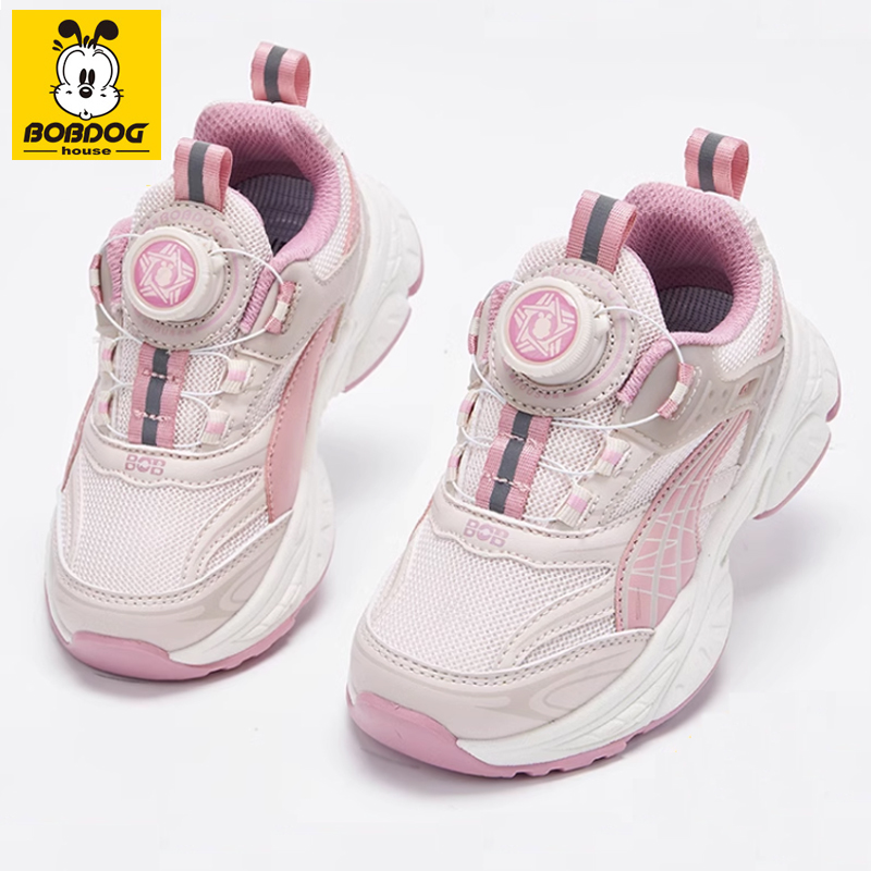 儿童春秋女童鞋旋转纽扣运动鞋