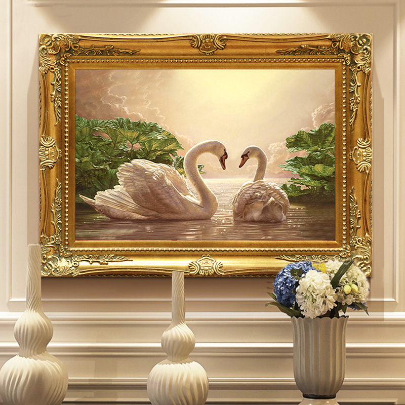 驿尚装饰画手绘天鹅湖风景油画有框欧式客厅餐厅卧室书房玄关壁炉|ruв категории Домашний быт, декоративная живопись, маслом - от Buy2taobao.com для оказания профессиональной услуги покупки агента Taobao