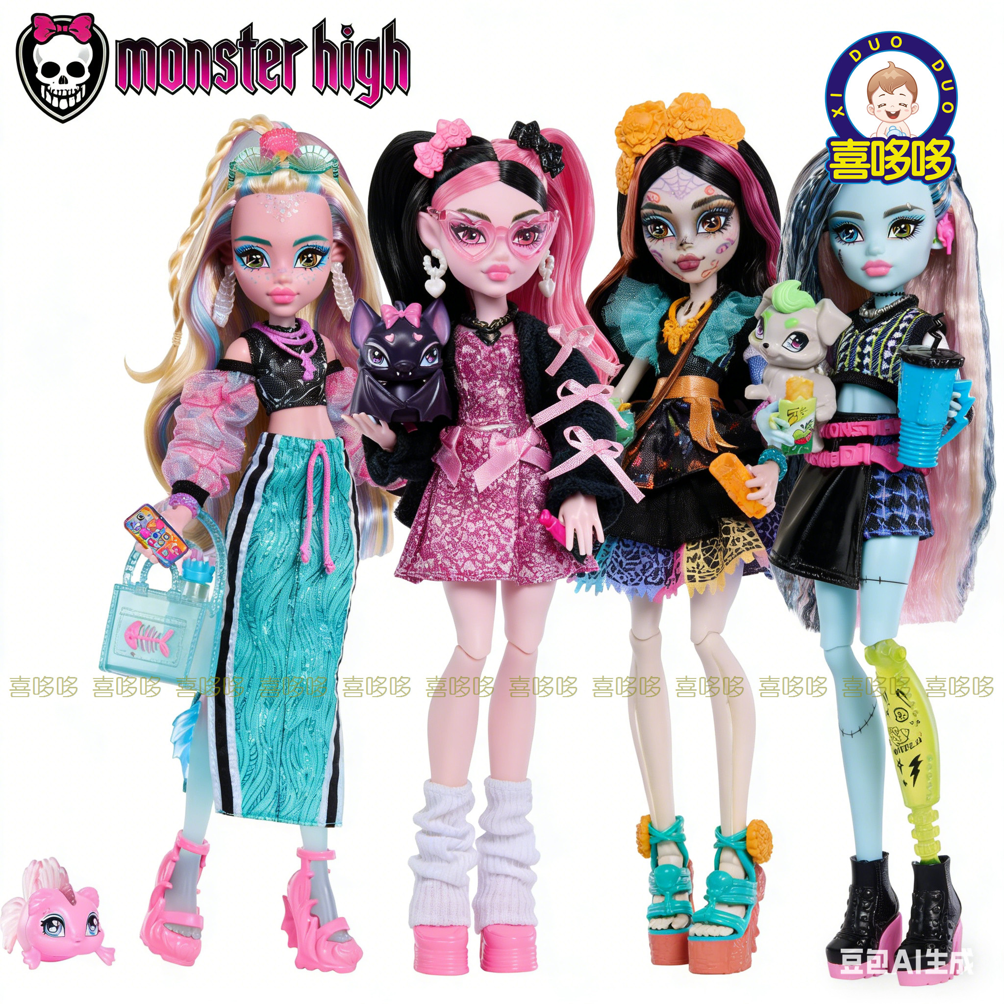 正版2026精灵高中怪物高中Monster High基基鱼妹血妞骷髅娃娃正品
