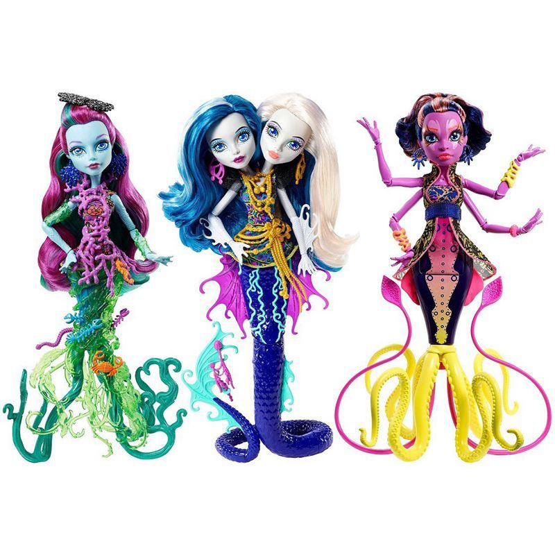 正版精灵怪物高中 monster high 海底系列 海藻 乌贼 双头
