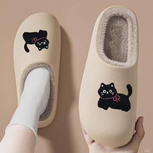 2025新款网红棉拖鞋冬季防水防滑厚底加绒加厚居家保暖外穿棉拖女