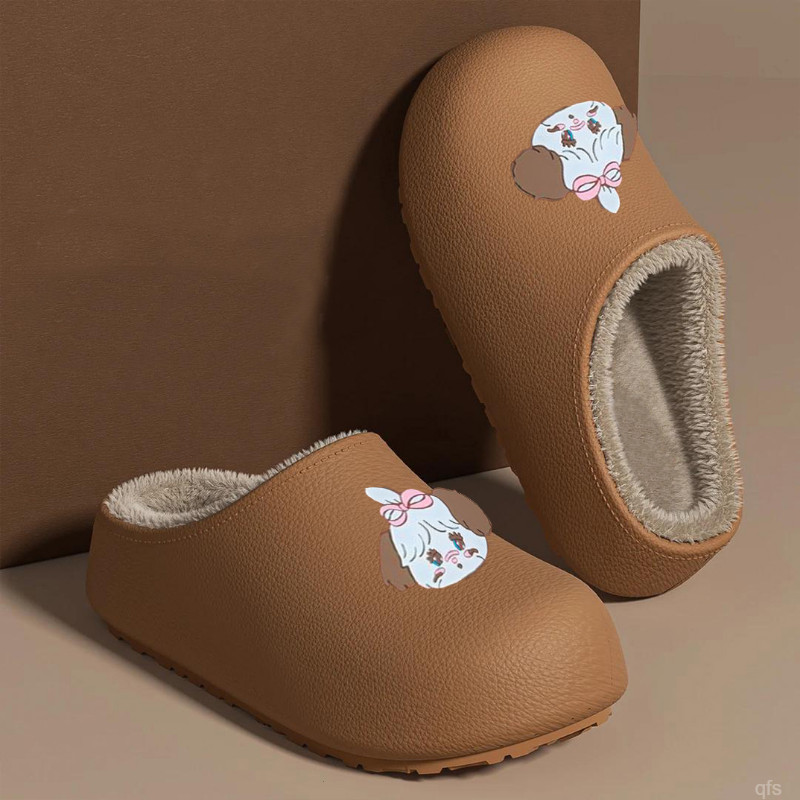 包头棉拖鞋女冬季厚底网红时尚卡通防滑加厚保暖室内居家外穿棉拖