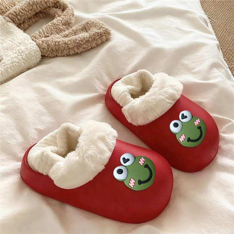 棉拖鞋女秋冬季外穿时尚防滑室内保暖家居毛绒卡通包头棉拖鞋女