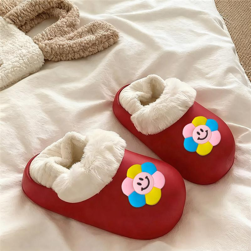 拖鞋女款秋冬外穿厚底防滑可拆卸舒适居家加绒加厚毛毛保暖棉鞋女