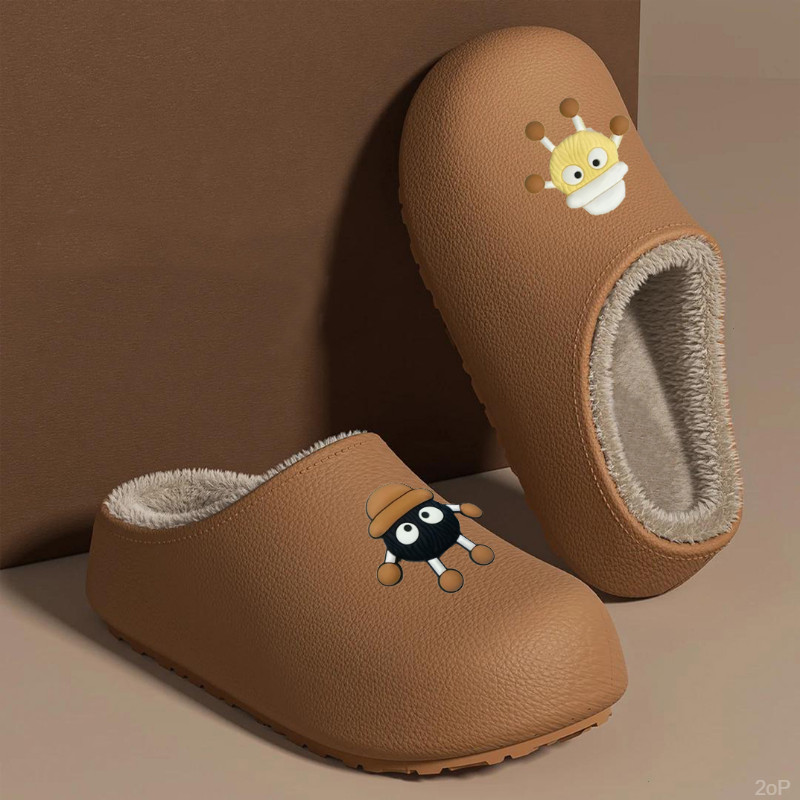 耐脏新款卡通棉拖鞋女加厚软底防滑毛绒内里居家外穿加绒保暖棉拖