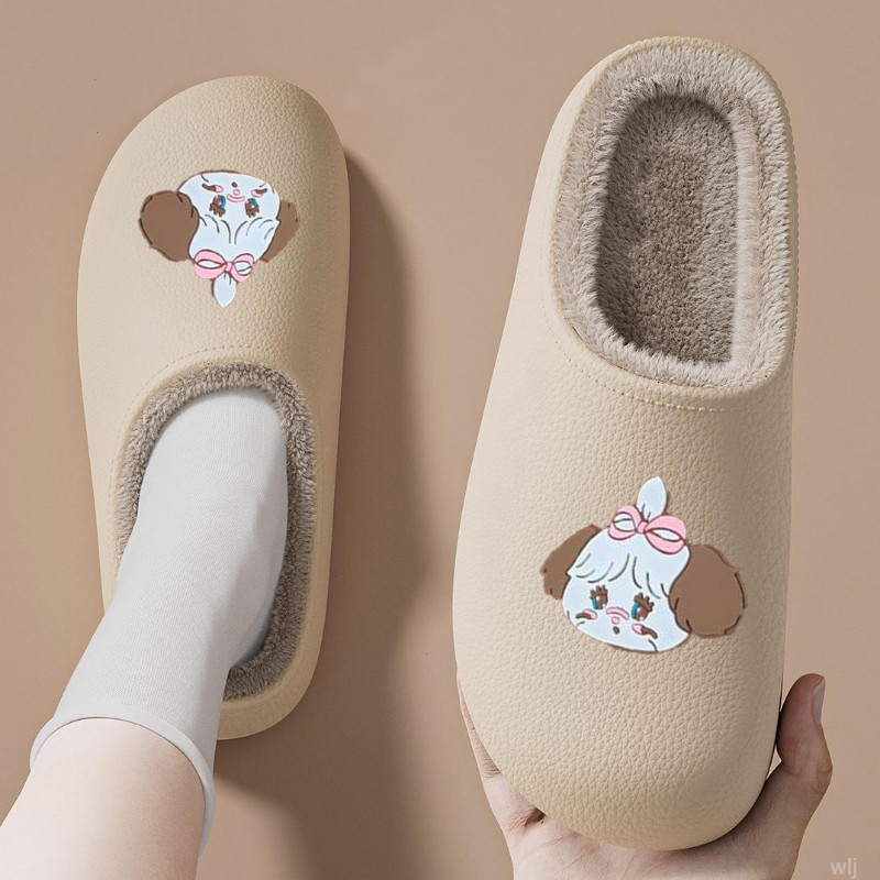 毛绒棉拖鞋加厚防滑冬季外穿厚底防滑加绒保暖室内居家包头棉拖