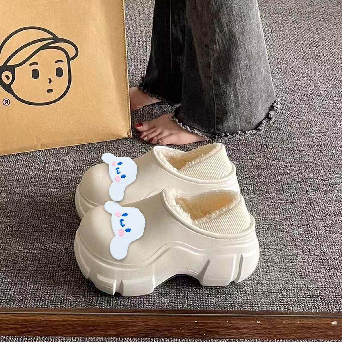 超可爱冬季甜美棉拖鞋女2025新款卡通可拆卸室内居家毛绒拖鞋女款