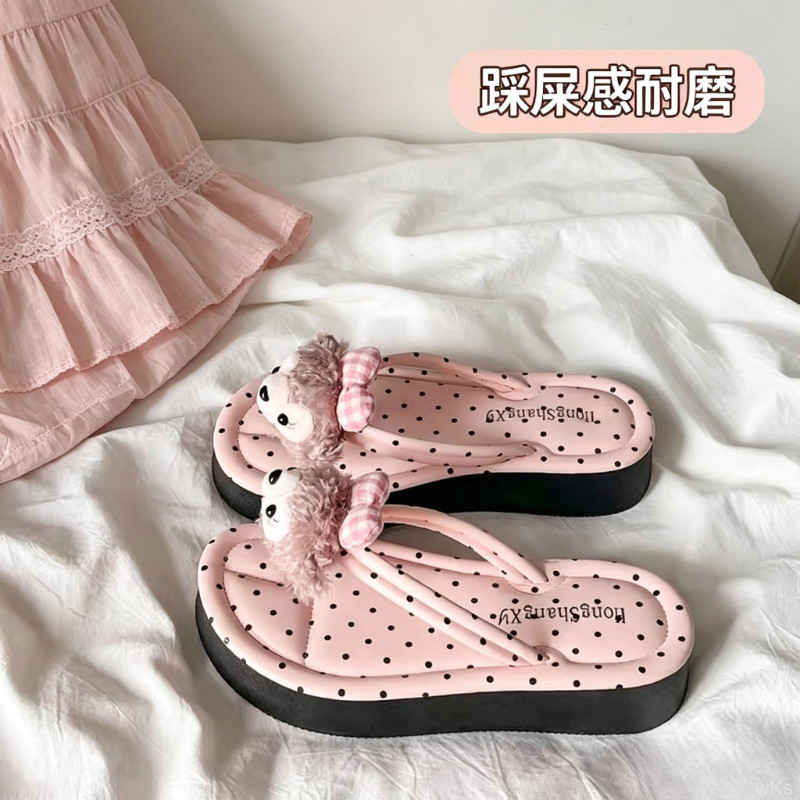 人字拖拖鞋女鞋外穿韩版舒适软底日常耐磨夏季网红卡通居家凉拖鞋
