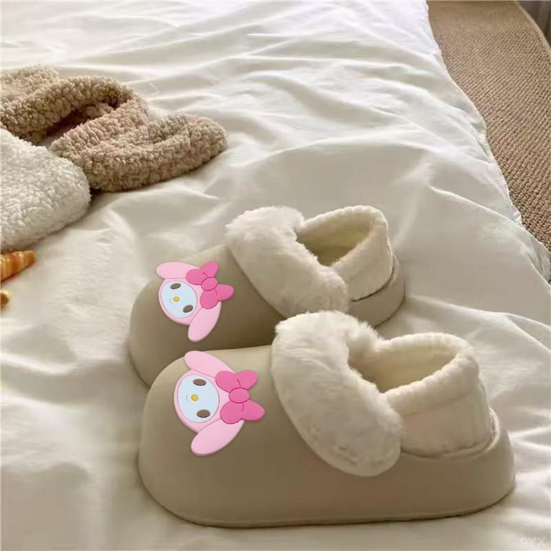 棉拖鞋女款2025新款爆款踩屎感厚底增高毛毛拖鞋女加绒防滑棉鞋女