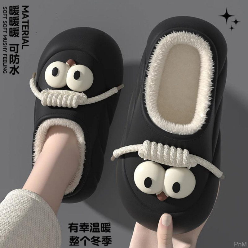 可爱防水棉拖鞋女2025新款防滑室内居家用棉鞋女秋冬外穿保暖软底