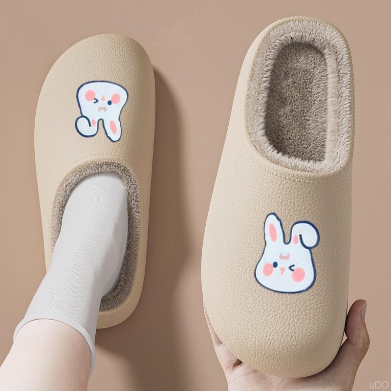 网红增高年新款卡通棉拖鞋加厚软底防滑毛绒内里居家外穿保暖棉拖