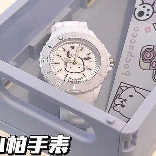 ins日系可爱凯蒂猫手表帕恰狗防水卡通少女儿童简约硅胶机械表