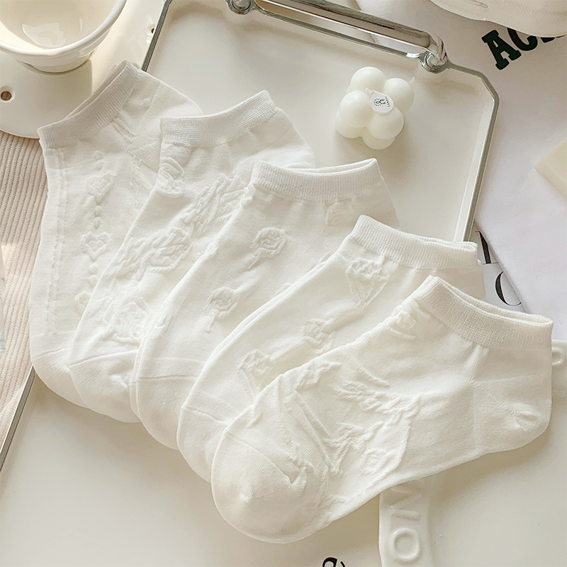 休闲百搭透气夏季女士隐形船袜