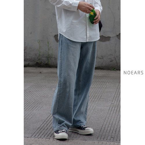 NOEARS牛仔裤男直筒宽松裤子